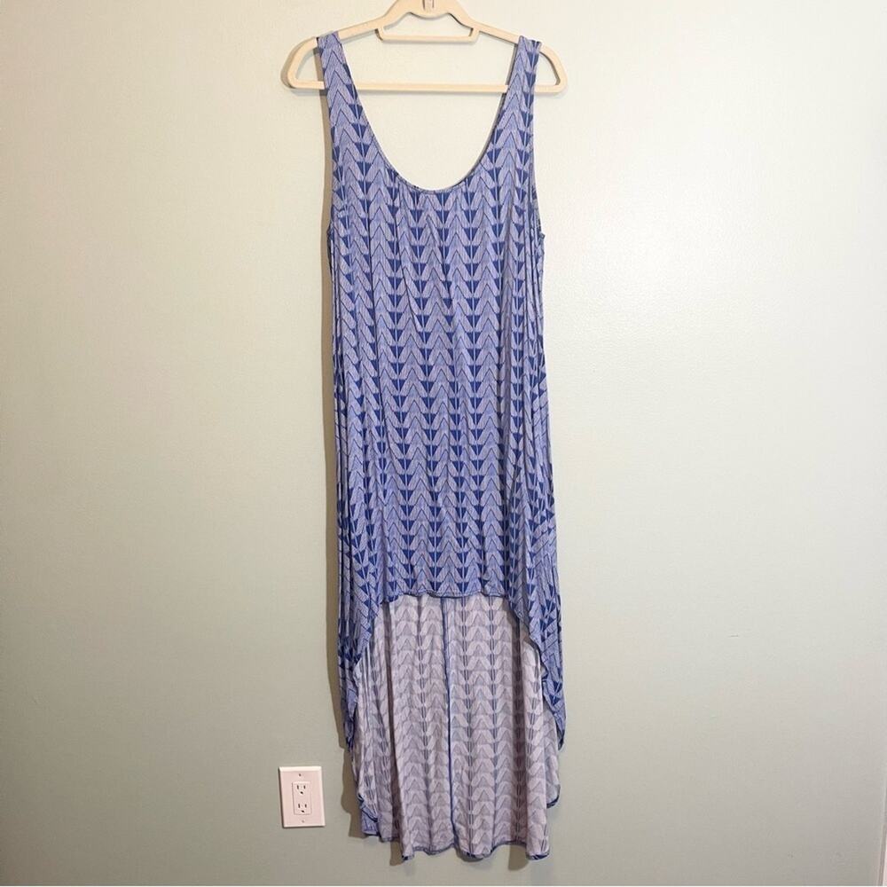 Merona Plus Size‎ Blue Patterned Hi Low Tank Dress Size XXL